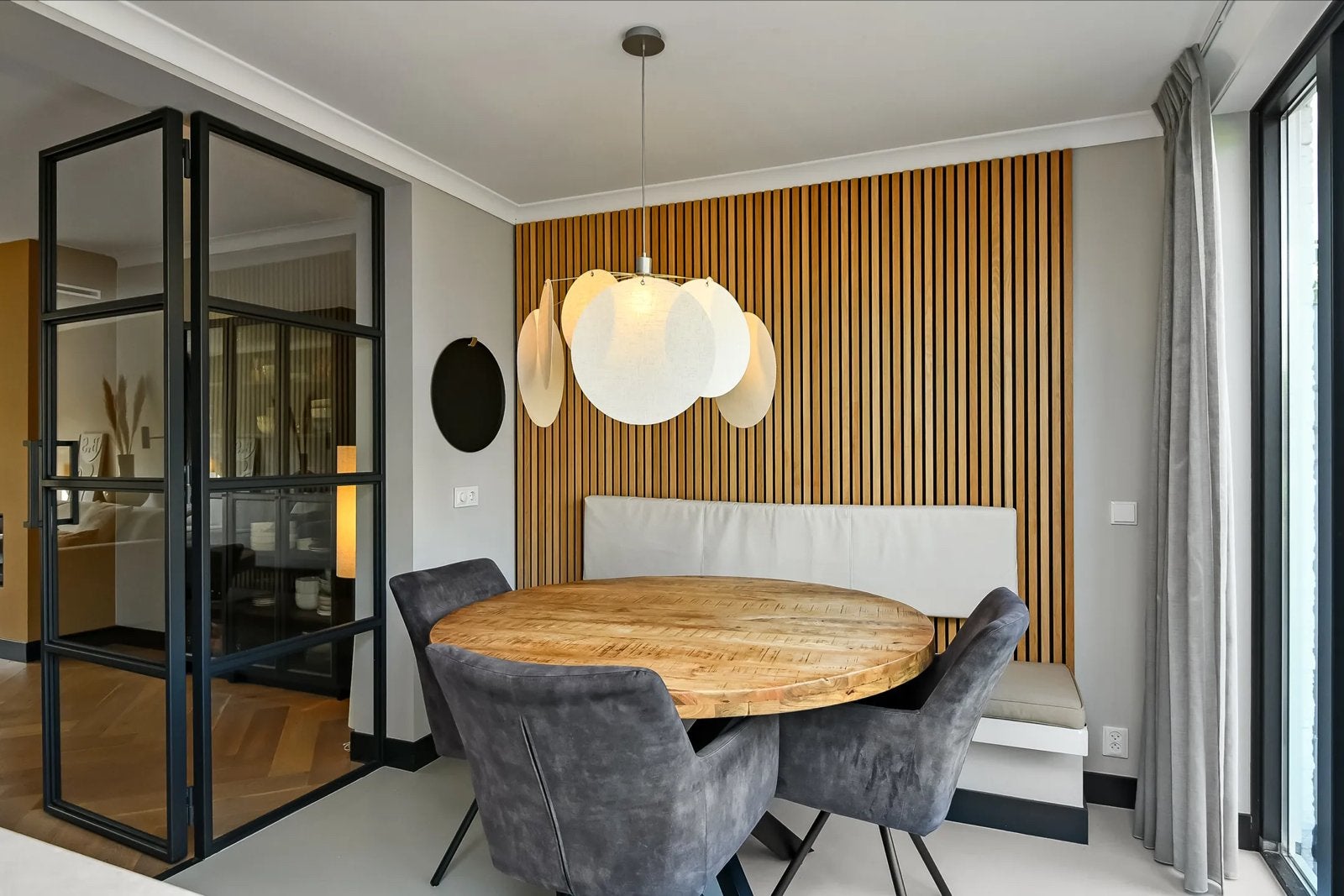 Hanglamp Heli Off-White van Kwantum, Ophalen, Zo goed als nieuw, Stof, 50 tot 75 cm