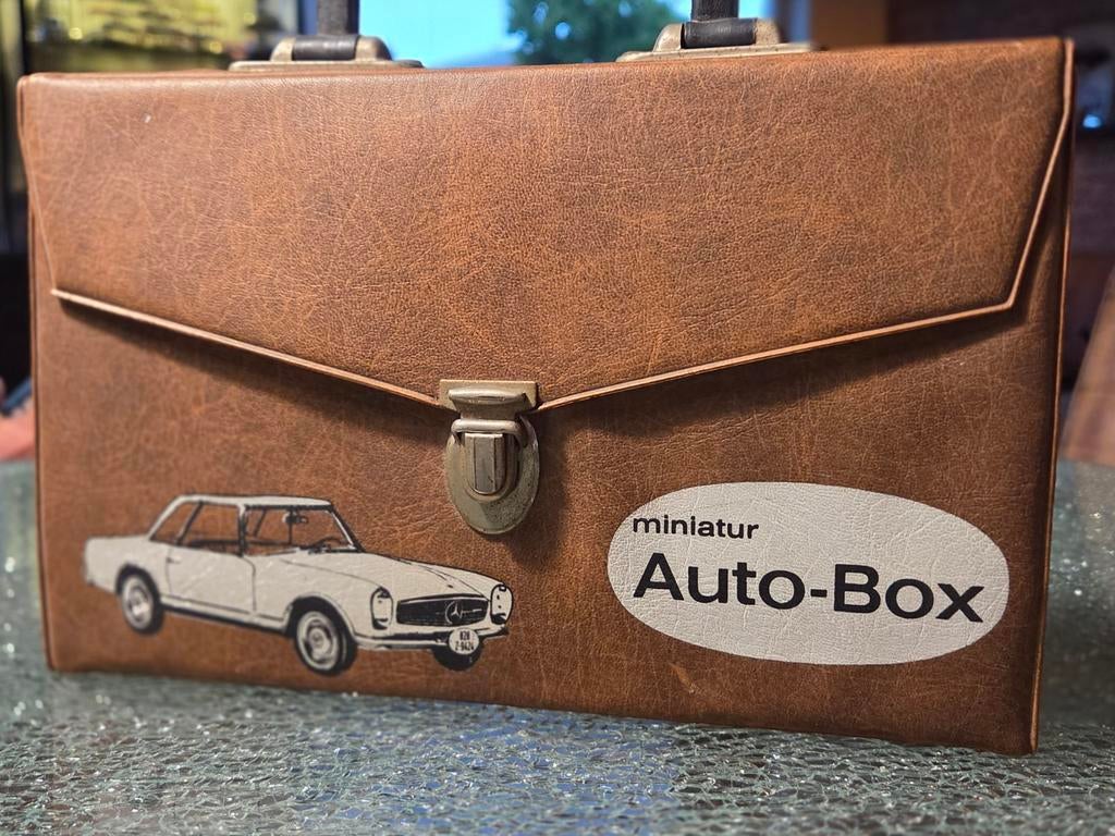 Vintage koffer met Mercedes Pagode opdruk, Ophalen of Verzenden, Auto