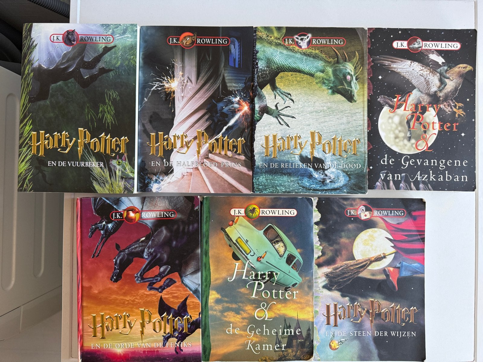 Harry Potter Boekenreeks - 7 delen van J.K. Rowling, Ophalen of Verzenden, Gelezen