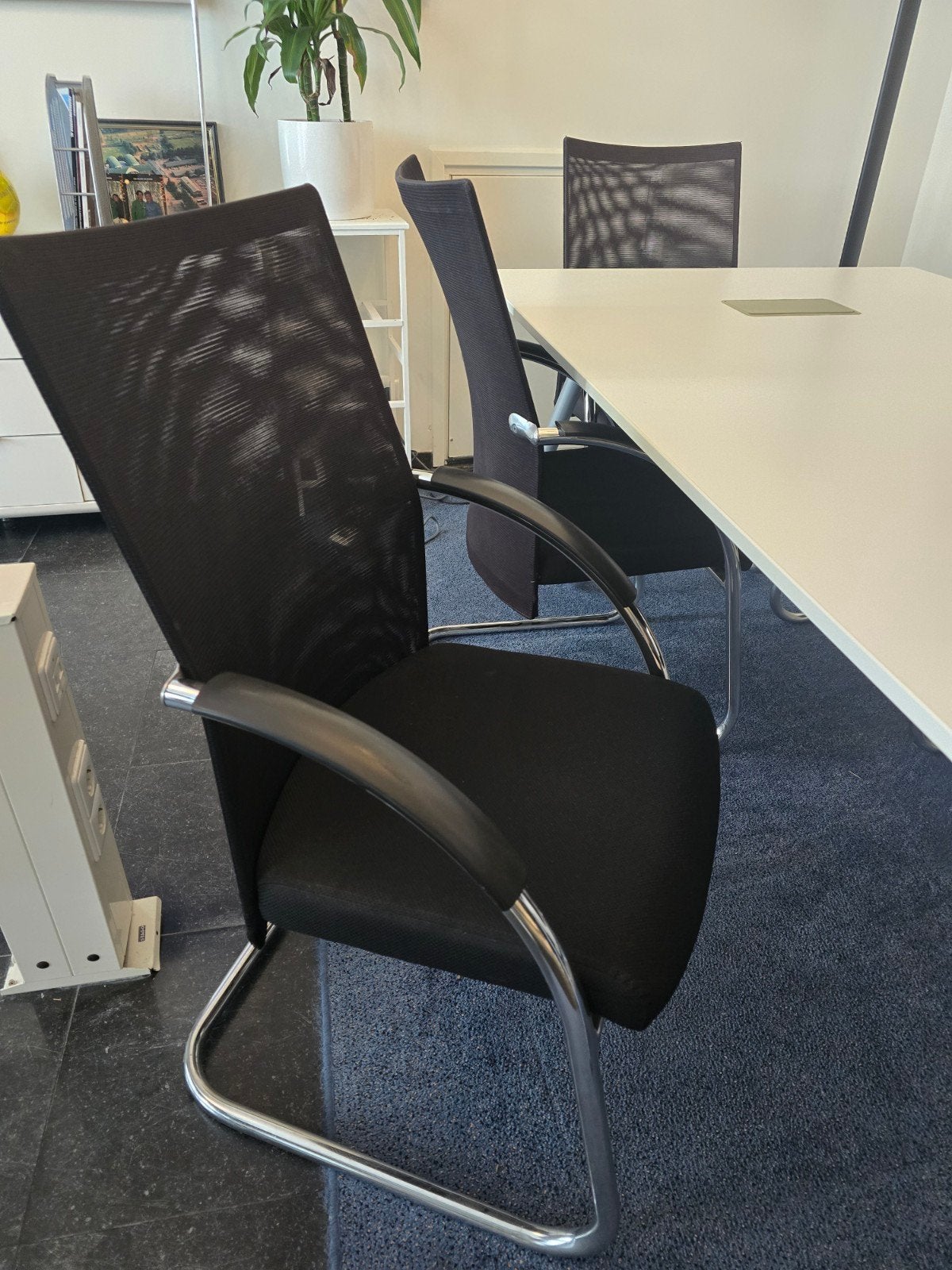 6 hele nette vergaderstoelen, stoelen, A11-Tec, Ophalen, Gebruikt, Zwart