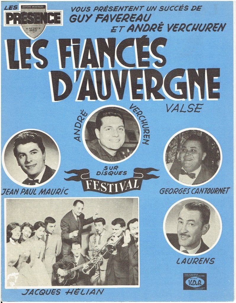 Les Fiancés d'Auvergne - Valse bladmuziek, Gebruikt, Zang, Ophalen of Verzenden, Artiest of Componist