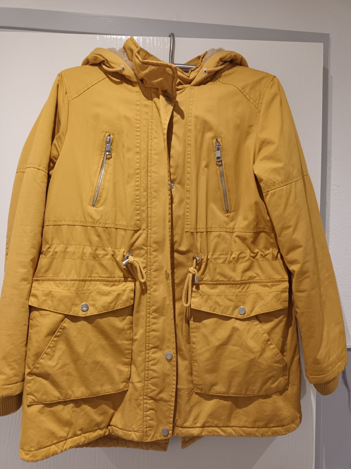 winterjas dames, Kleding | Dames, Ophalen of Verzenden, Gedragen, Maat 42/44 (L), Geel
