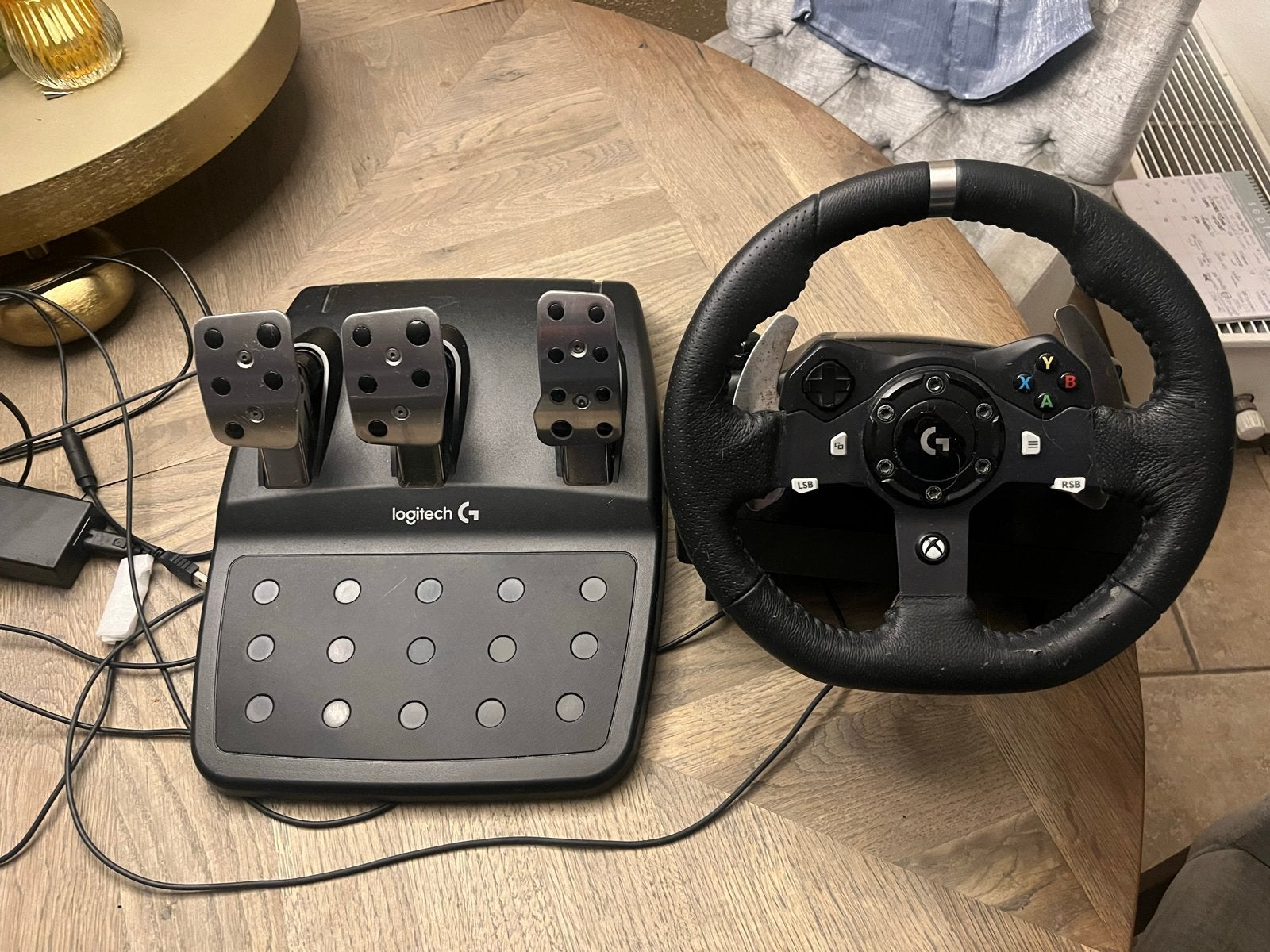 Logitech Racestuur met Pedalen (Gebruikt), Racestuur, Gebruikt, Force feedback, Ophalen of Verzenden