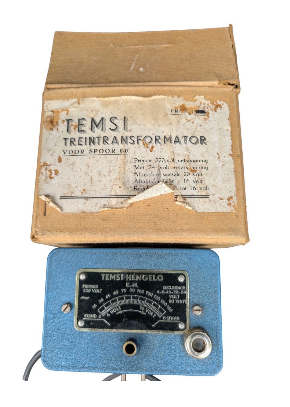 Vintage TEMSI Hengelo treintransformator spoor 0 – met origi, Ophalen of Verzenden, Gebruikt