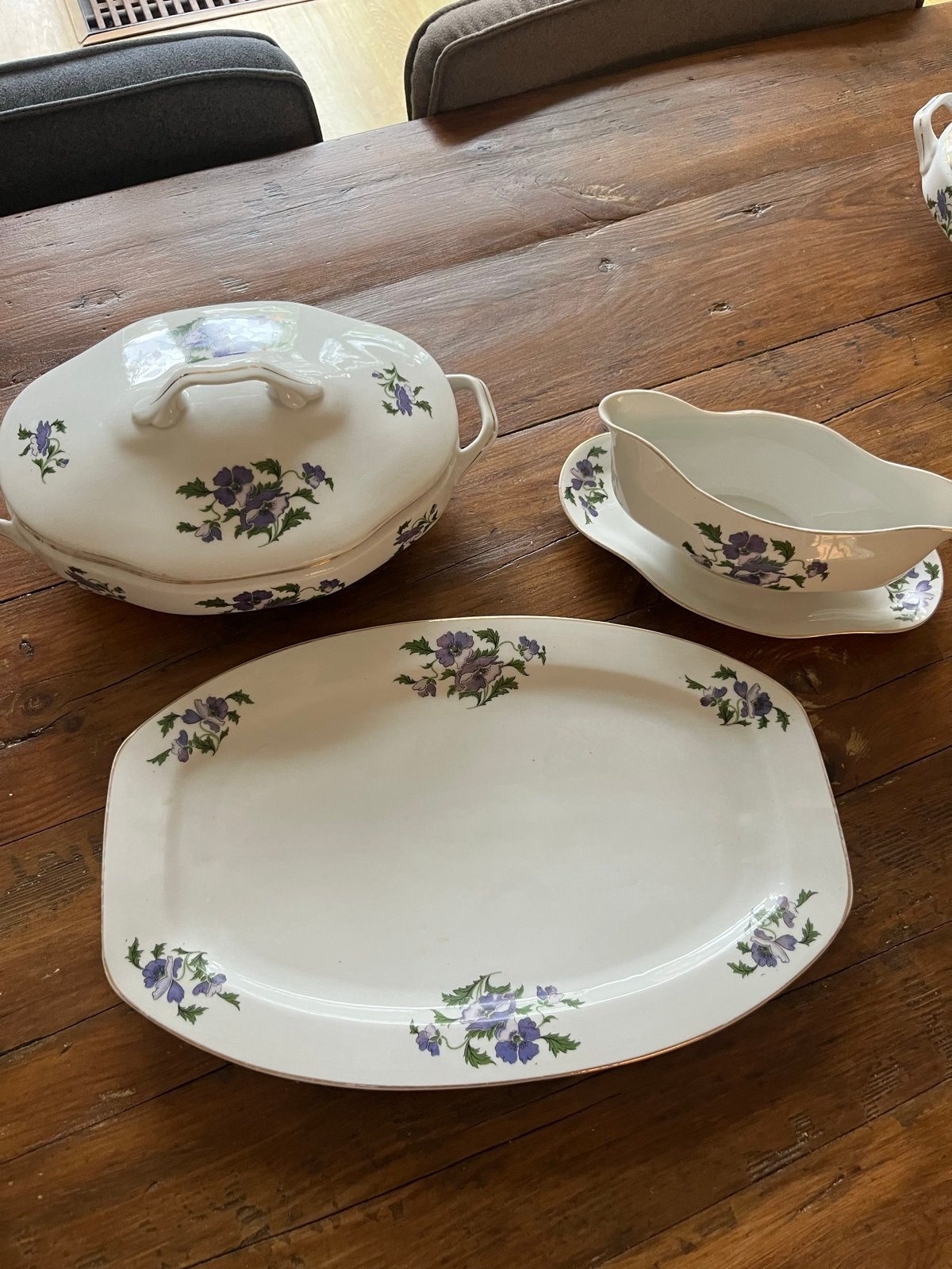 Vintage servies set. Serveeschalen en sauskom, Ophalen
