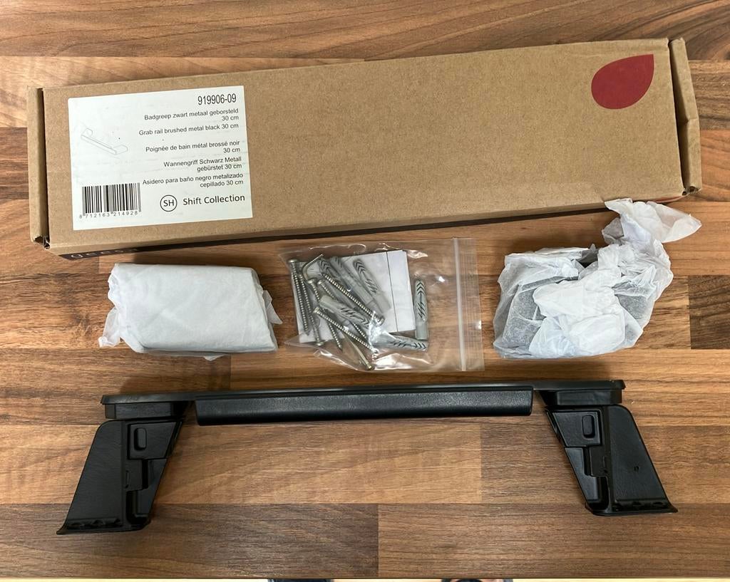 Badgreep zwart metaal geborsteld 30cm., Ophalen of Verzenden, Nieuw, Overige typen