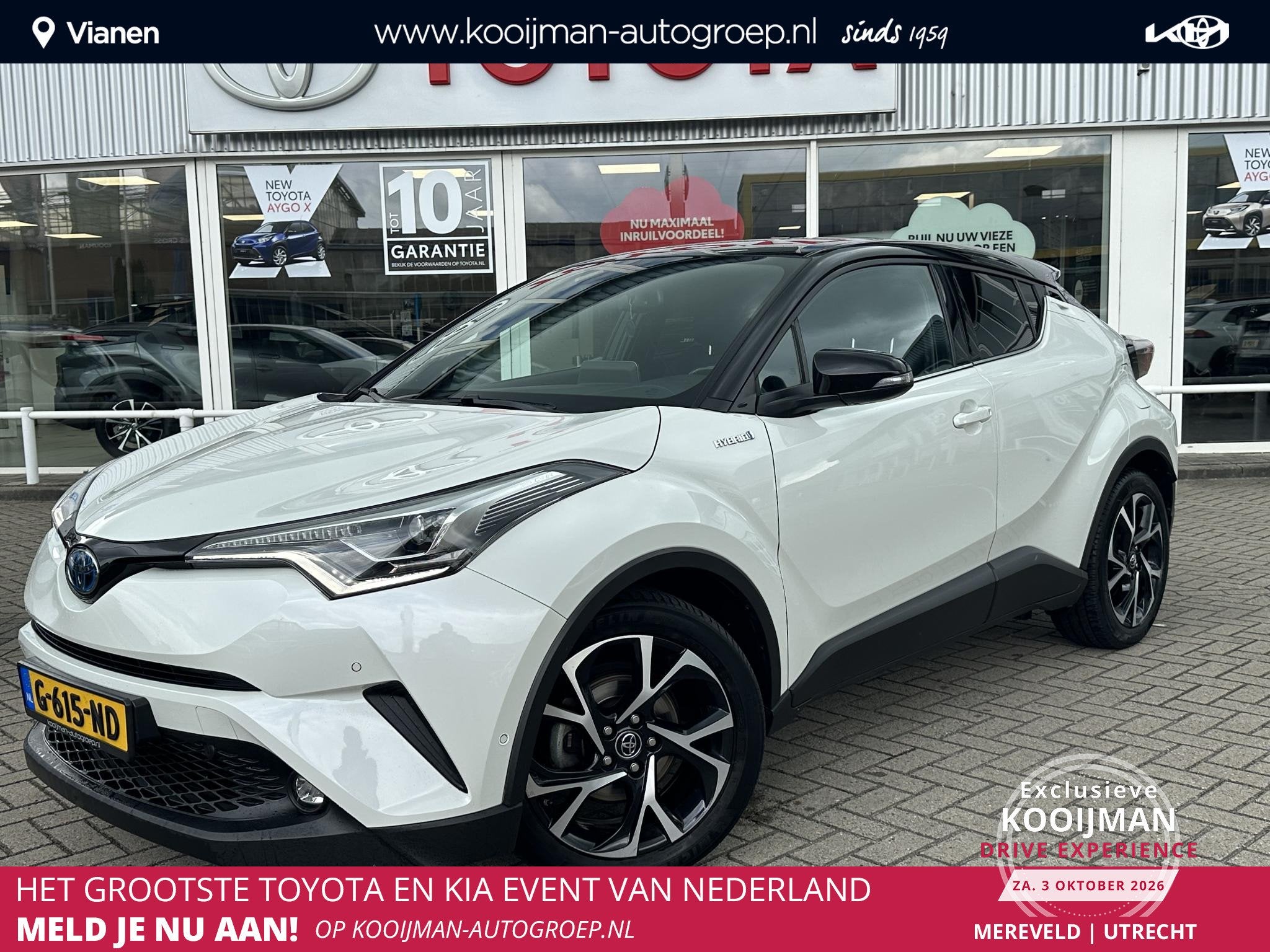 Toyota C-HR 1.8 Hybrid Style Ultimate lichtmetalen velgen 18, Auto's, Automatische klimaatregeling, Stof, Euro 6, 4 cilinders