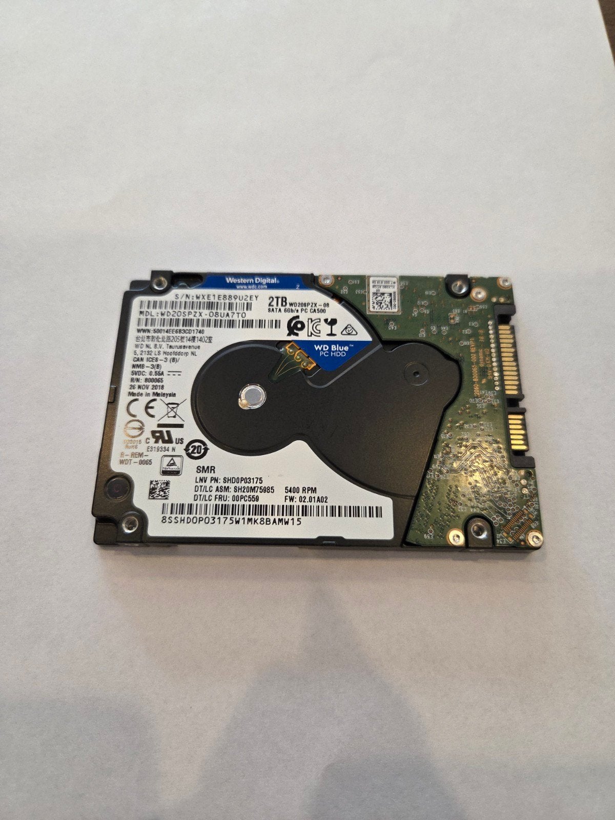 WD 2TB HDD Bluetooth Zo goed als nieuw (1504 uur), Computers en Software, Harde schijven, Intern, 2TB, Western Digital, Server