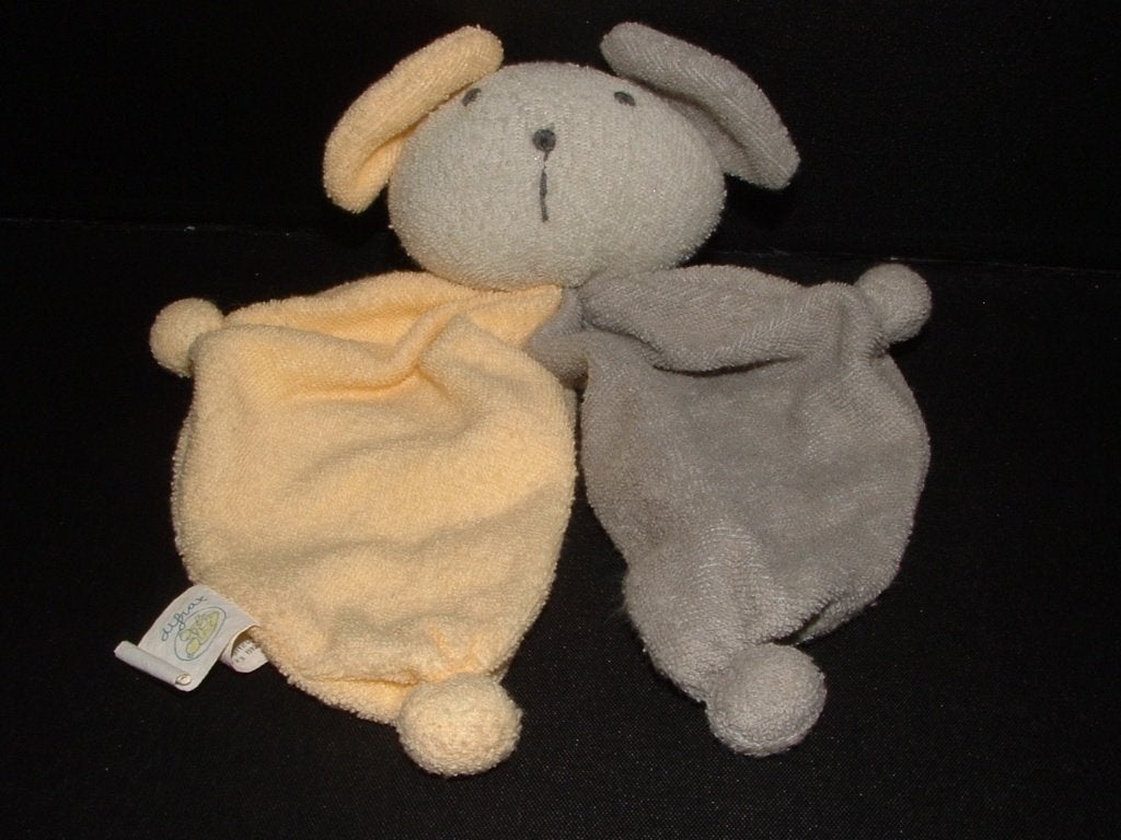 DIFRAX MUIS KNUFFELDOEKJE BADSTOF GRIJS/GEEL MET, Ophalen of Verzenden, Nieuw, Overige typen