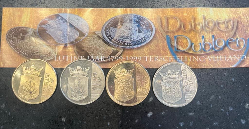 Dubloen munten set Terschelling Vlieland 1799-1999, Setje, Koningin Beatrix, Goud, Overige waardes