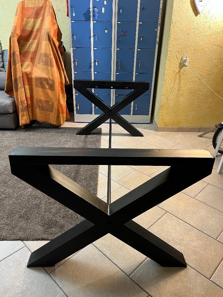 Metalen kruis poten , voeten voor tafel., Ophalen, Tafelpoot, Gebruikt, 200 cm of meer