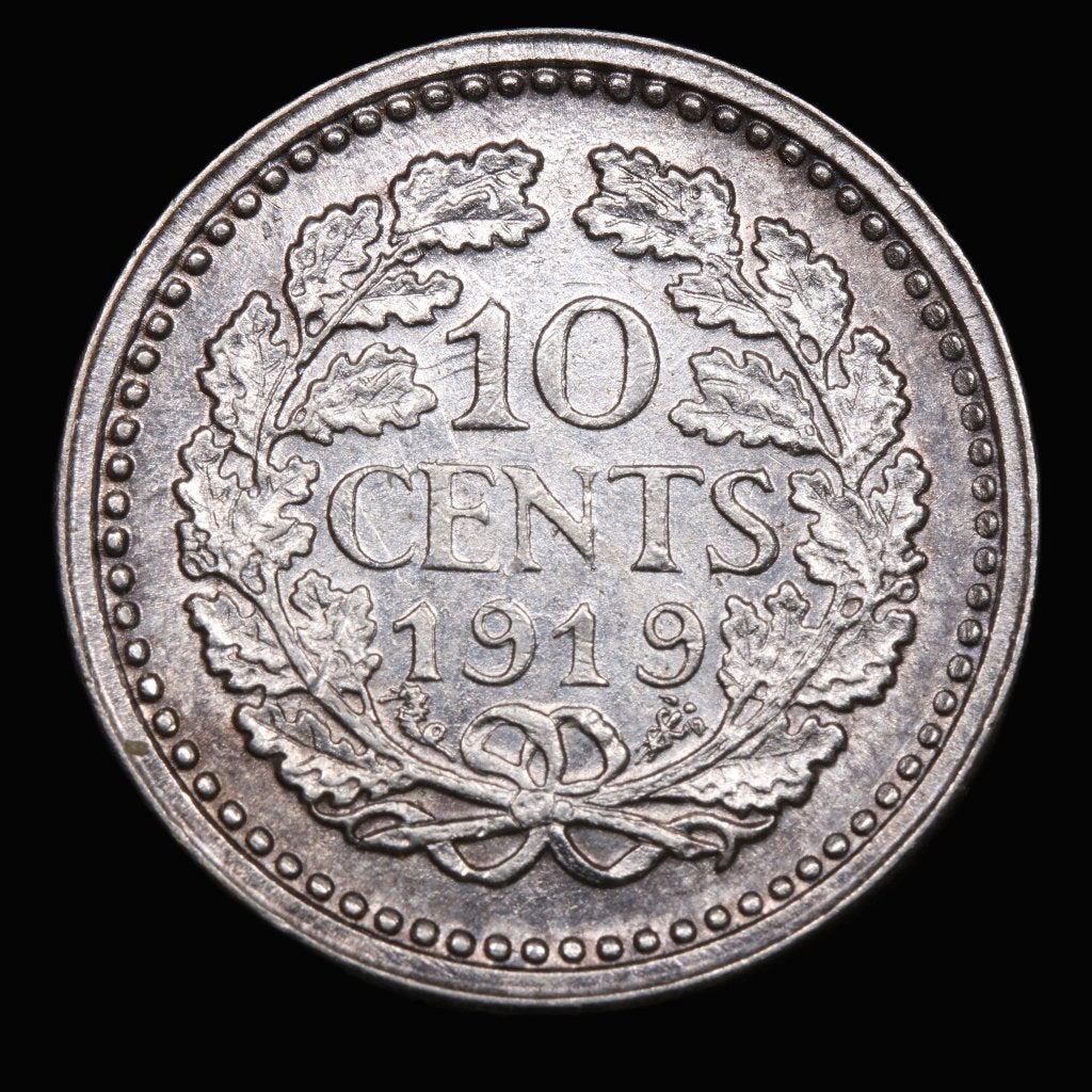 10 cent 1919. Unc., Zilver, Ophalen of Verzenden, 10 cent, Koningin Wilhelmina