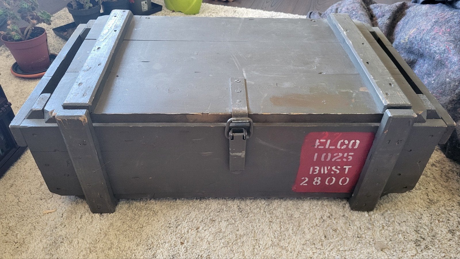 Set van 2 vintage leger kisten, Huis en Inrichting, Tafels | Salontafels, Ophalen, Minder dan 50 cm, Gebruikt, 50 tot 100 cm