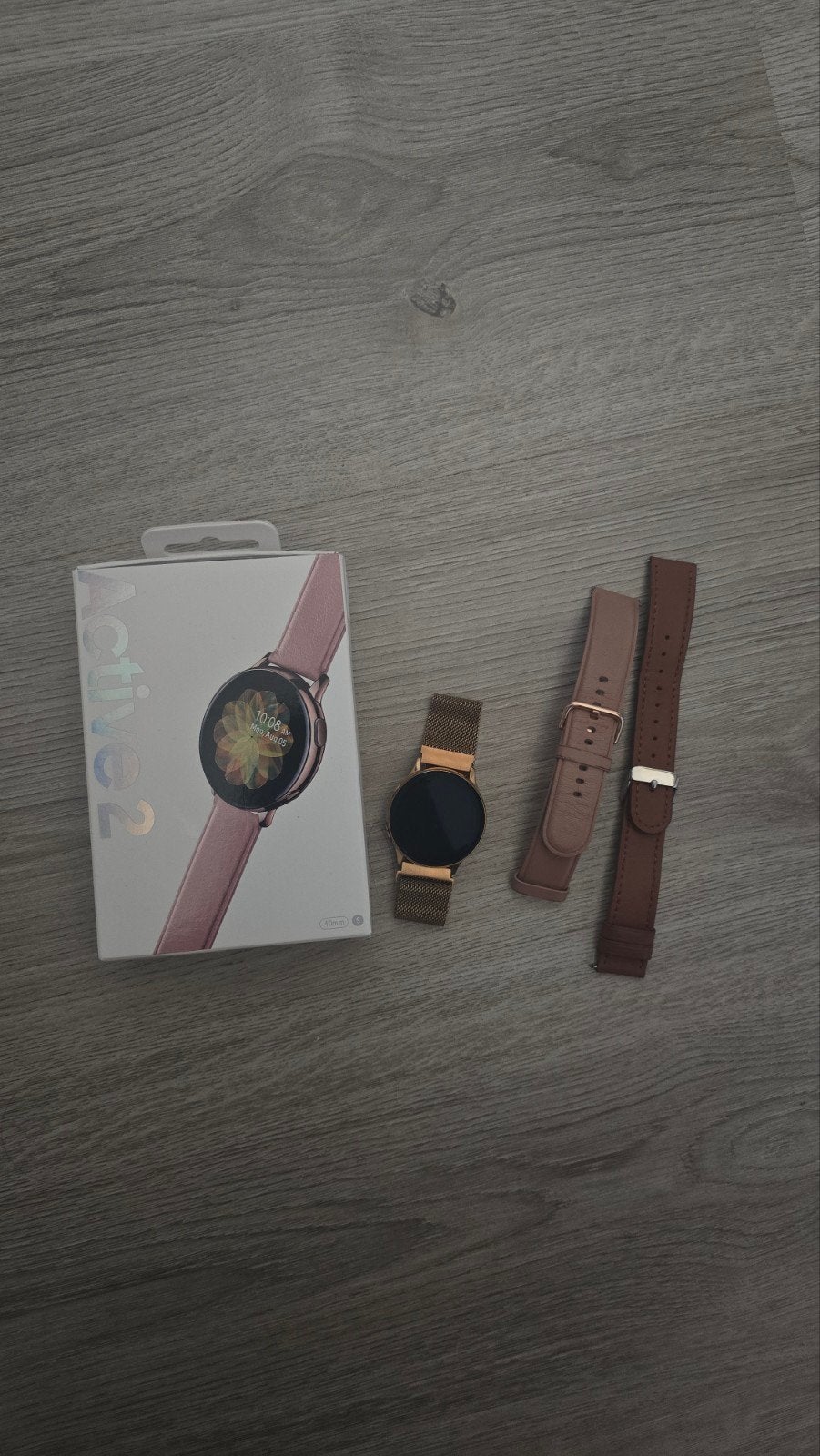 Samsung Galaxy Watch Active 2 40 mm goud met 2 extra bandjes, Ophalen of Verzenden, Zo goed als nieuw, Samsung, Afstand