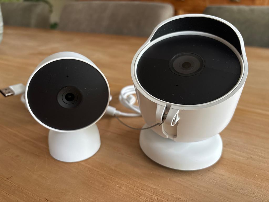 Google Nest indoor en outdoor camera, Audio, Tv en Foto, Videobewaking, Zo goed als nieuw, Ophalen of Verzenden