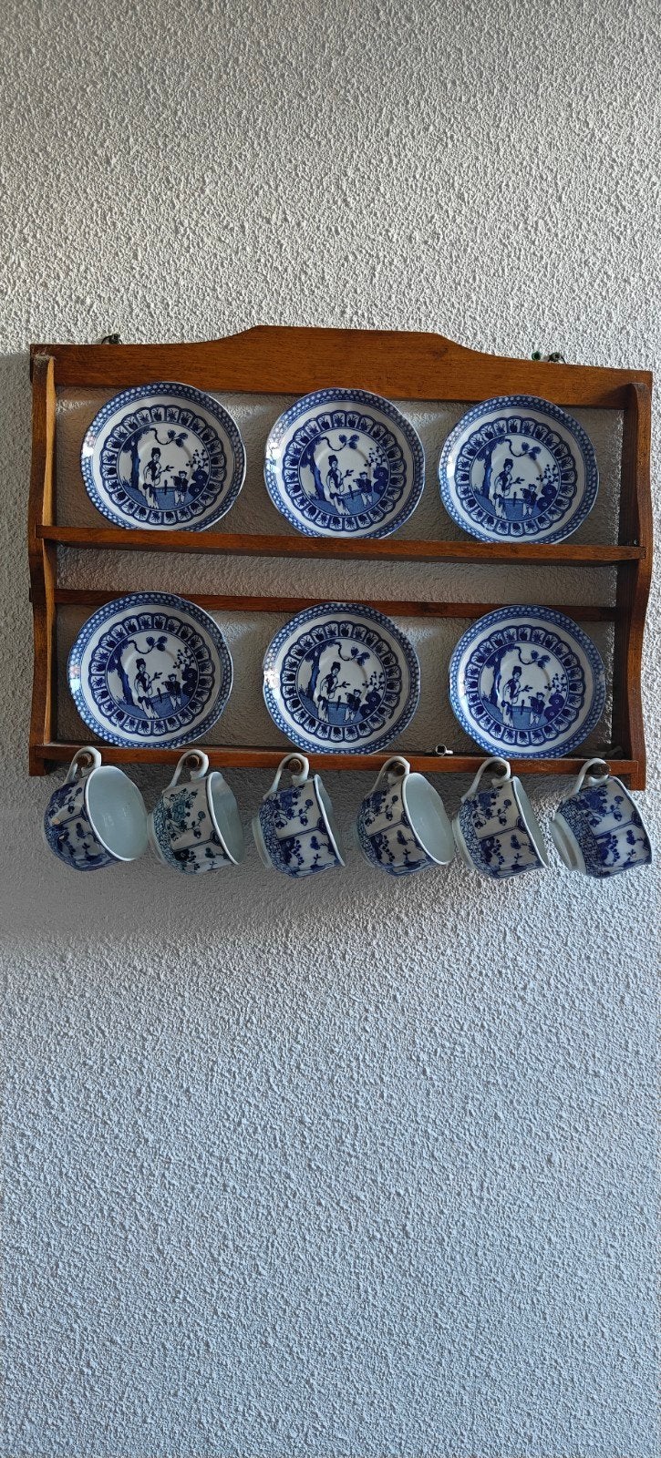 Antiek Chinees porseleinen theeservies met wandrek, Ophalen of Verzenden
