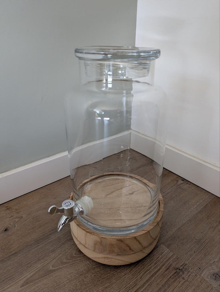 Glazen watertap voor feestjes - Zo goed als nieuw, Overige typen, Ophalen of Verzenden, Zo goed als nieuw, Glas
