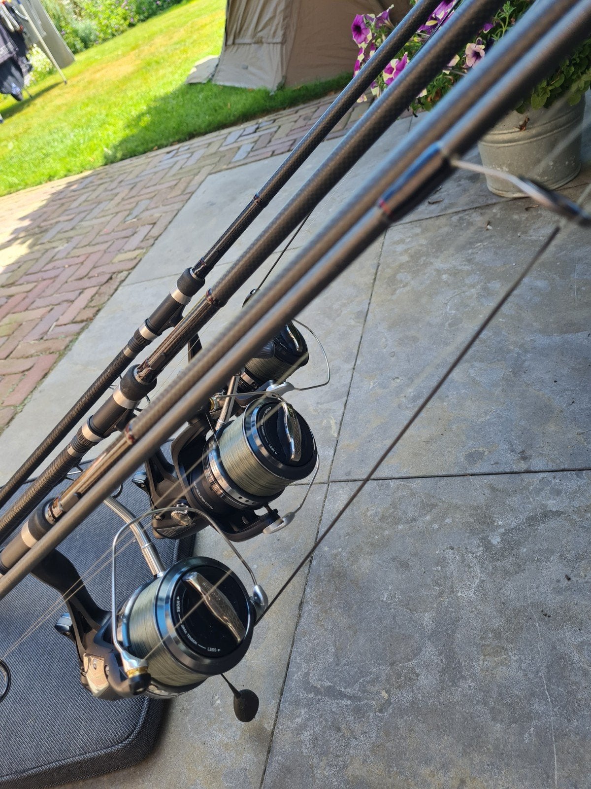 3 Shimano TX5 12ft 3lb met 3 Shimano XTA Longcast, Ophalen of Verzenden, Zo goed als nieuw