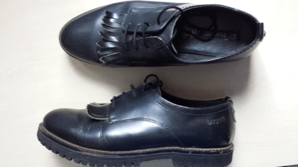 bugatti 41 zwarte leren schoenen dr martin lage laag profiel, Ophalen, Schoenen met lage hakken, Zwart, Bugatti