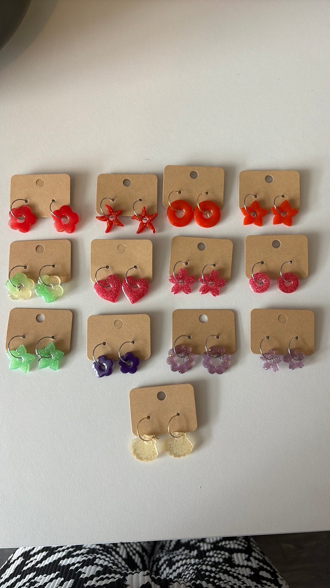 Oorbellen van epoxy, Overige materialen, Hangers, Overige kleuren, Nieuw
