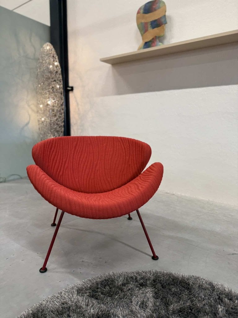 Nieuw Artifort Orange Slice Fauteuil rood stof Design stoel, Nieuw, 75 tot 100 cm, Ophalen of Verzenden, Stof