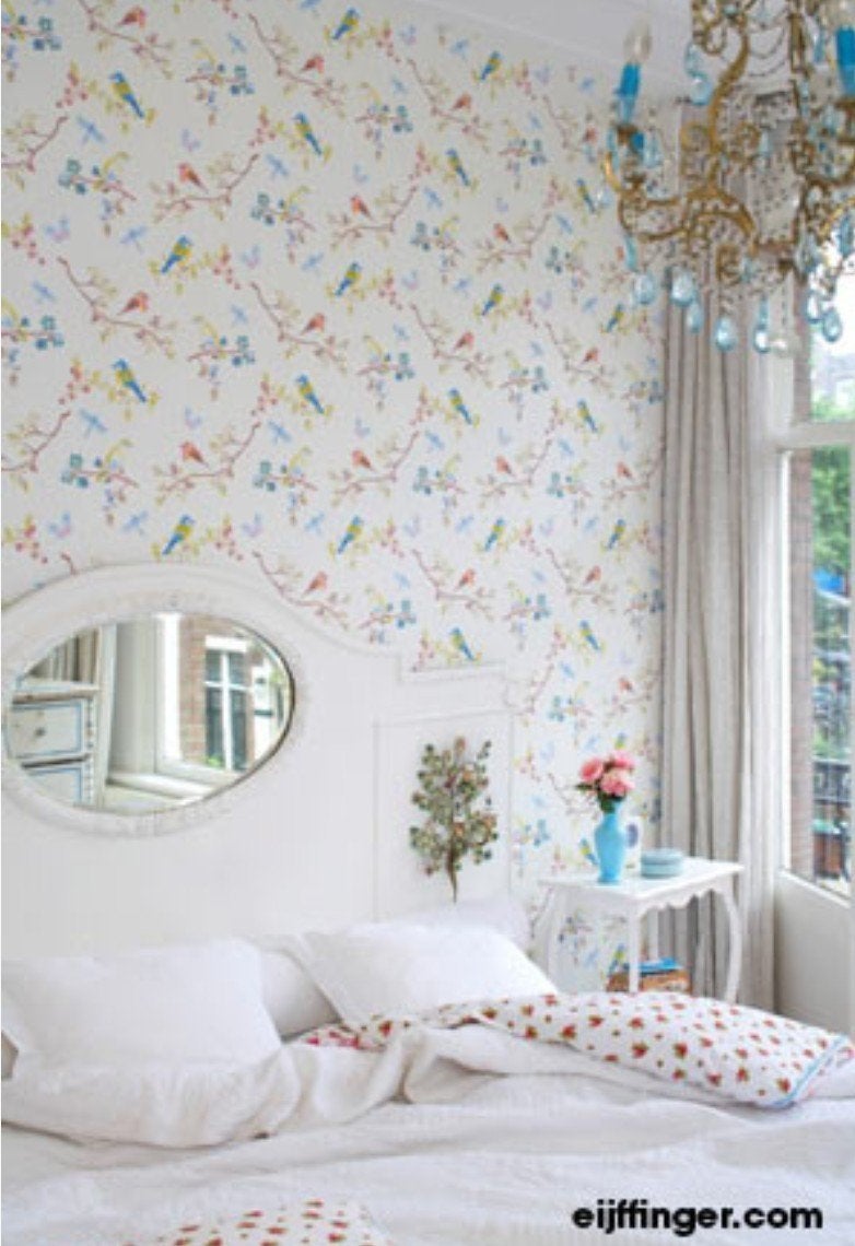 Eijffinger PiP Studio behang Early Bird crème, 386010, Wit, Ophalen of Verzenden, Romantisch, Vliesbehang