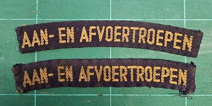 Setje straatnamen 'Aan- en Afvoertroepen', Ophalen of Verzenden, Landmacht, Nederland, Embleem of Badge