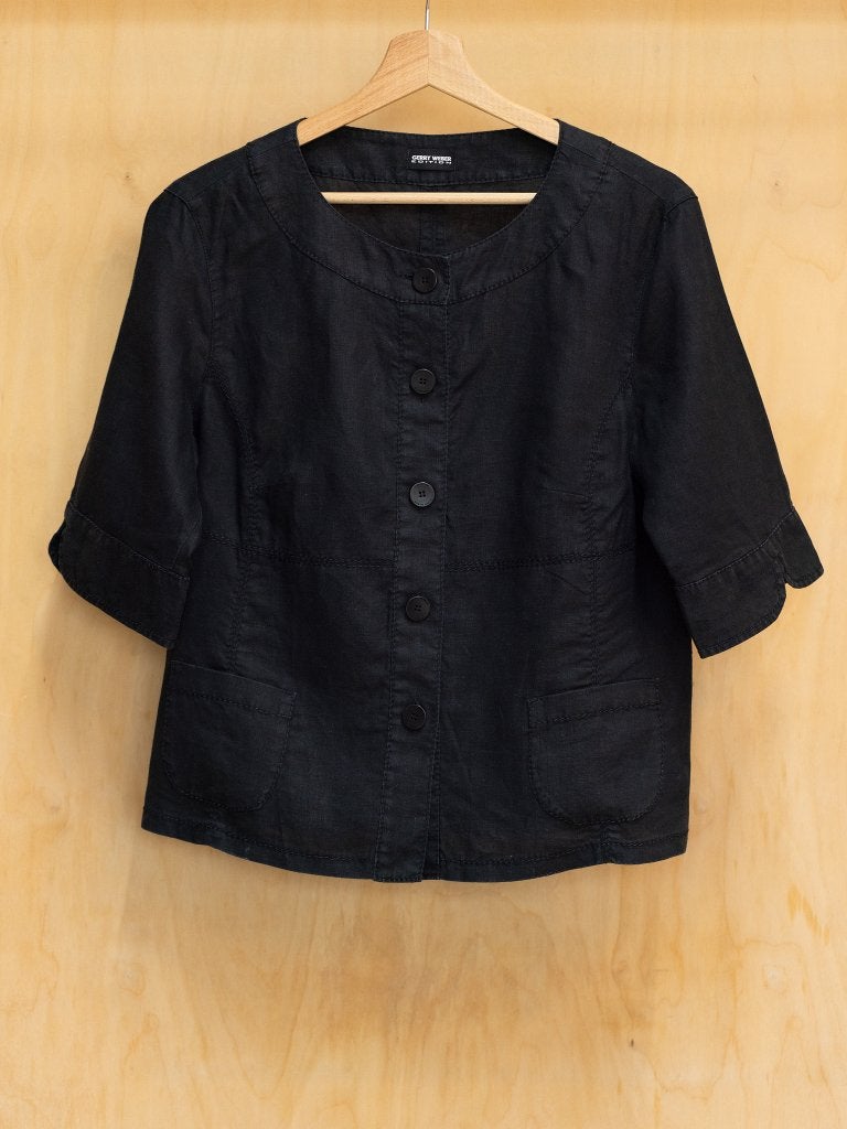 Gerry Weber zwart linnen driekwart blouse, jasje  40 M, Kleding | Dames, Maat 38/40 (M), Zwart, Ophalen of Verzenden, Zo goed als nieuw
