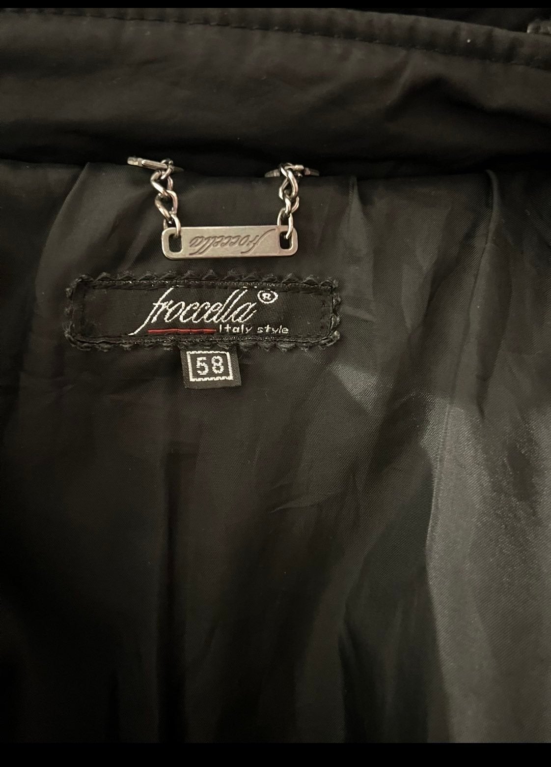 Froccella Italy Style Winterjas Maat 58 Zwart, Ophalen, Zo goed als nieuw, Maat 56/58 (XL), Zwart