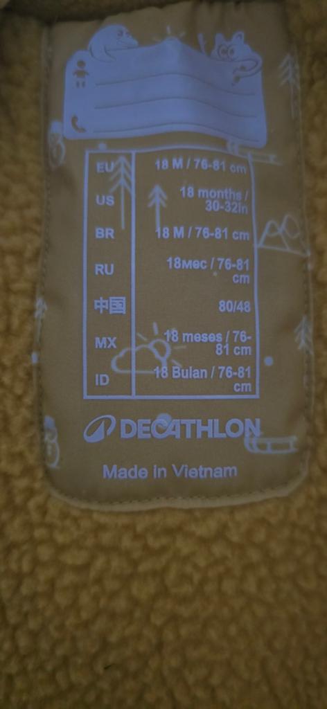 Decathlon Wandelpakje/Skipakje Geel - 18 maanden (76-81 cm), Kinderen en Baby's, Babykleding | Overige, Ophalen of Verzenden, Zo goed als nieuw