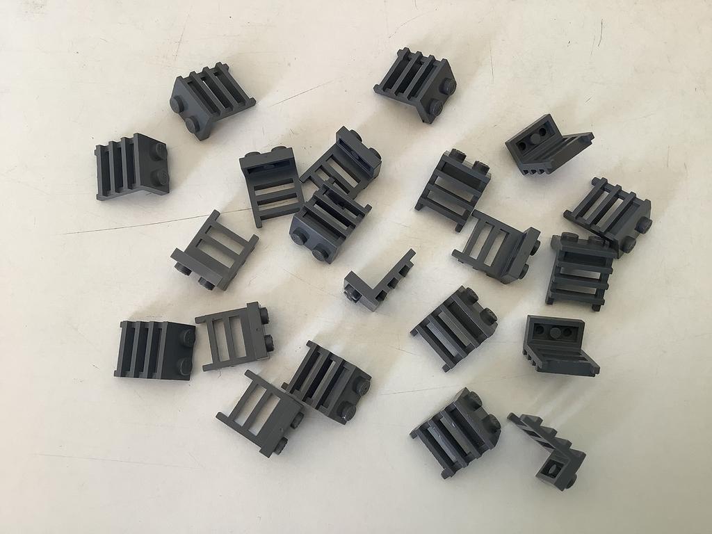 Lego plaat aangepast 1x2 met ladder donker grijs, Ophalen of Verzenden, Gebruikt, Losse stenen, Lego