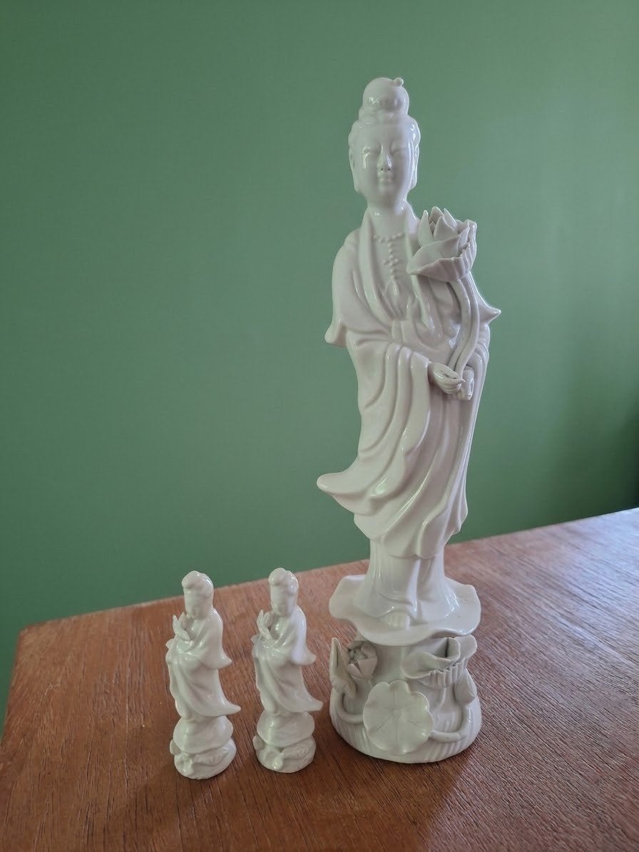Chinees Blanc de Chine Beeld: Guanyin of He Xiangu, Ophalen