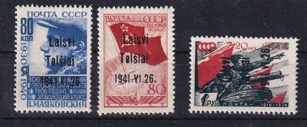 A227) 1941 WO2 Duitse bez Telschen Mi 8/10 €3450 geen gar, Ophalen of Verzenden, Duitse Keizerrijk, Postfris