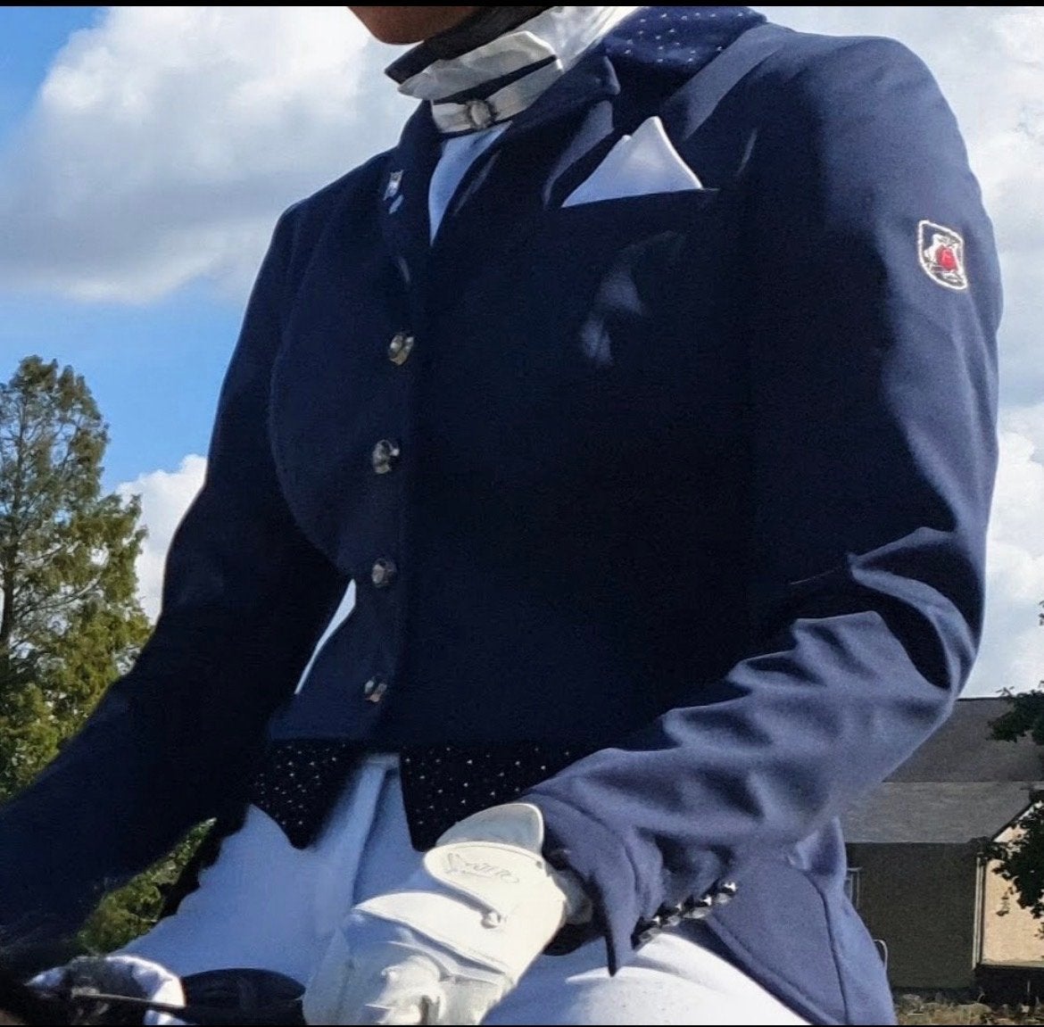 Donkerblauwe rijjas (korte slipjas) FairPlay maat 36, Dieren en Toebehoren, Blauw, Overige merken, Zo goed als nieuw, Overige maten