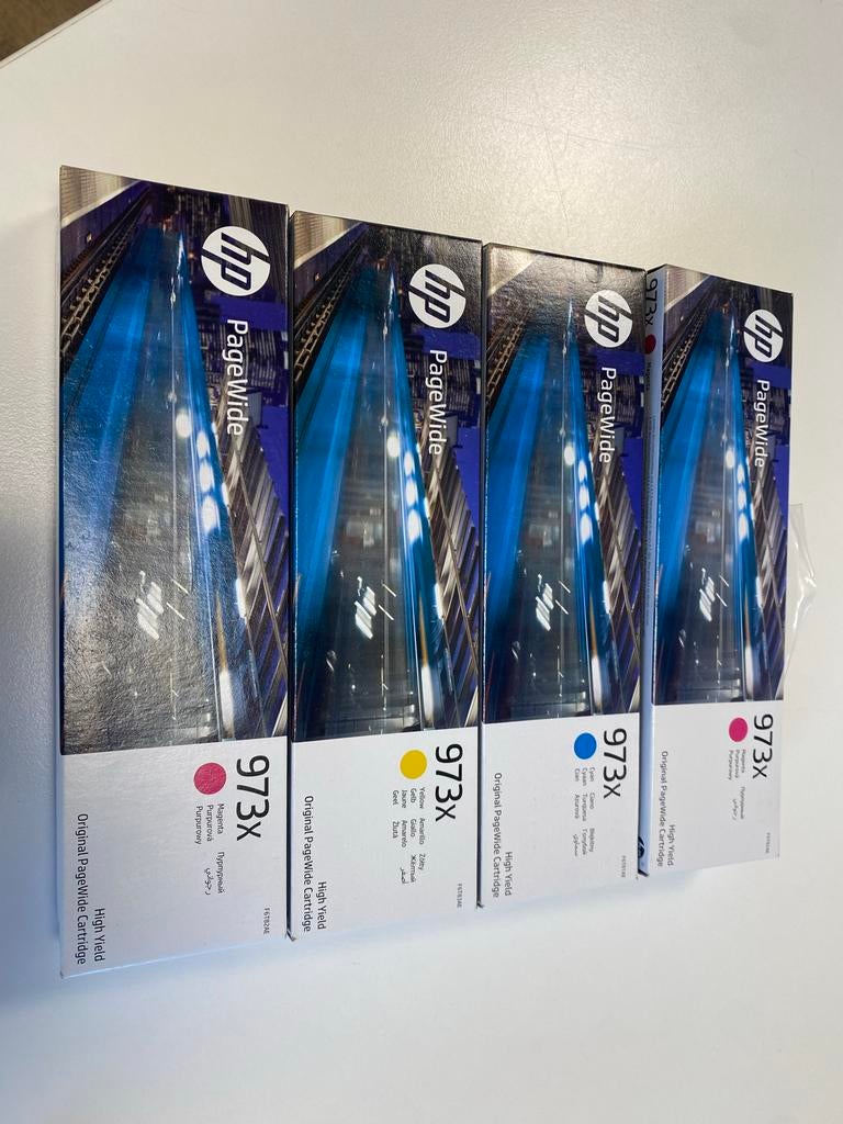 Originele HP 973X Pagewide cartridges (4 stuks), Computers en Software, Printerbenodigdheden, Ophalen of Verzenden, Nieuw, Cartridge