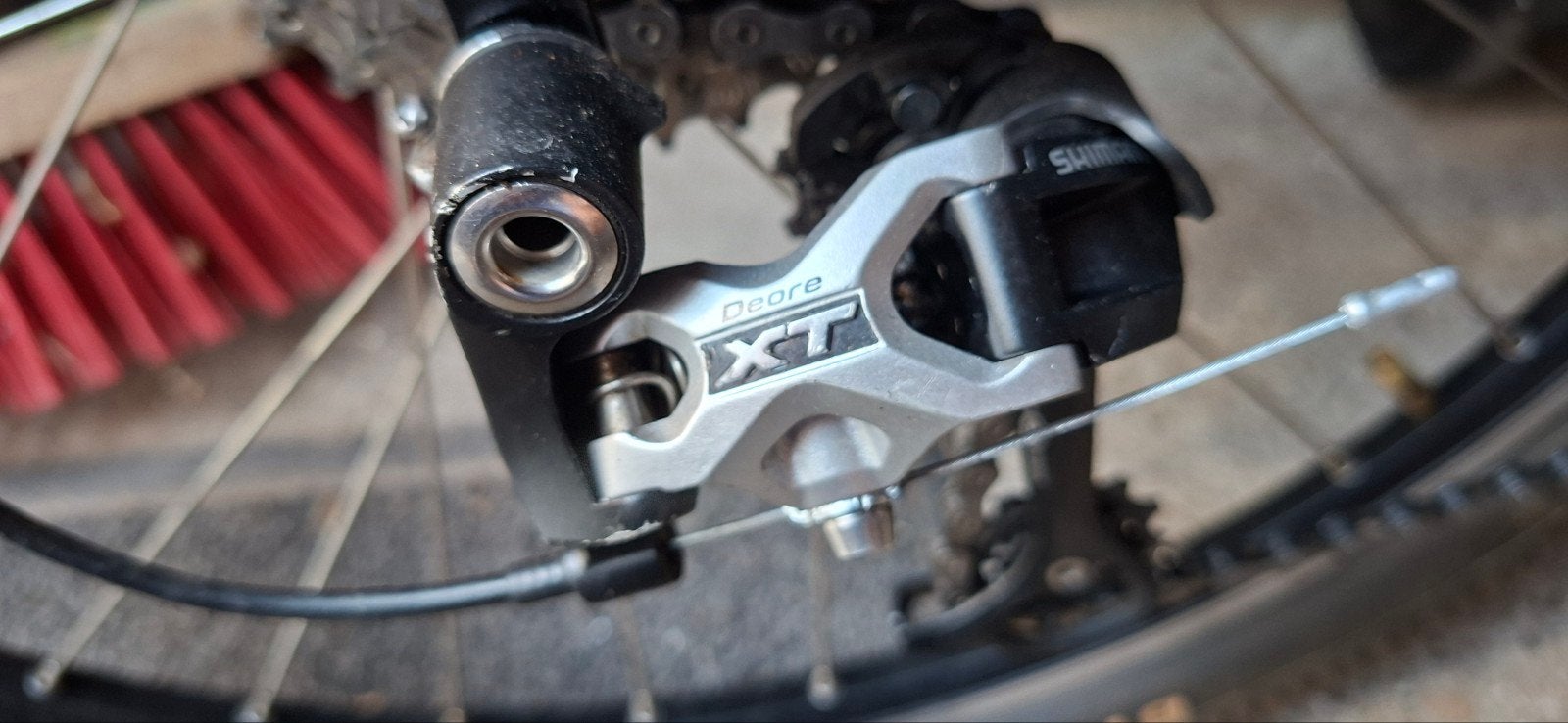 Shimano Deore XT Achterderailleur - Gebruikt, Ophalen, Gebruikt, Derailleur of Ketting, Aluminium
