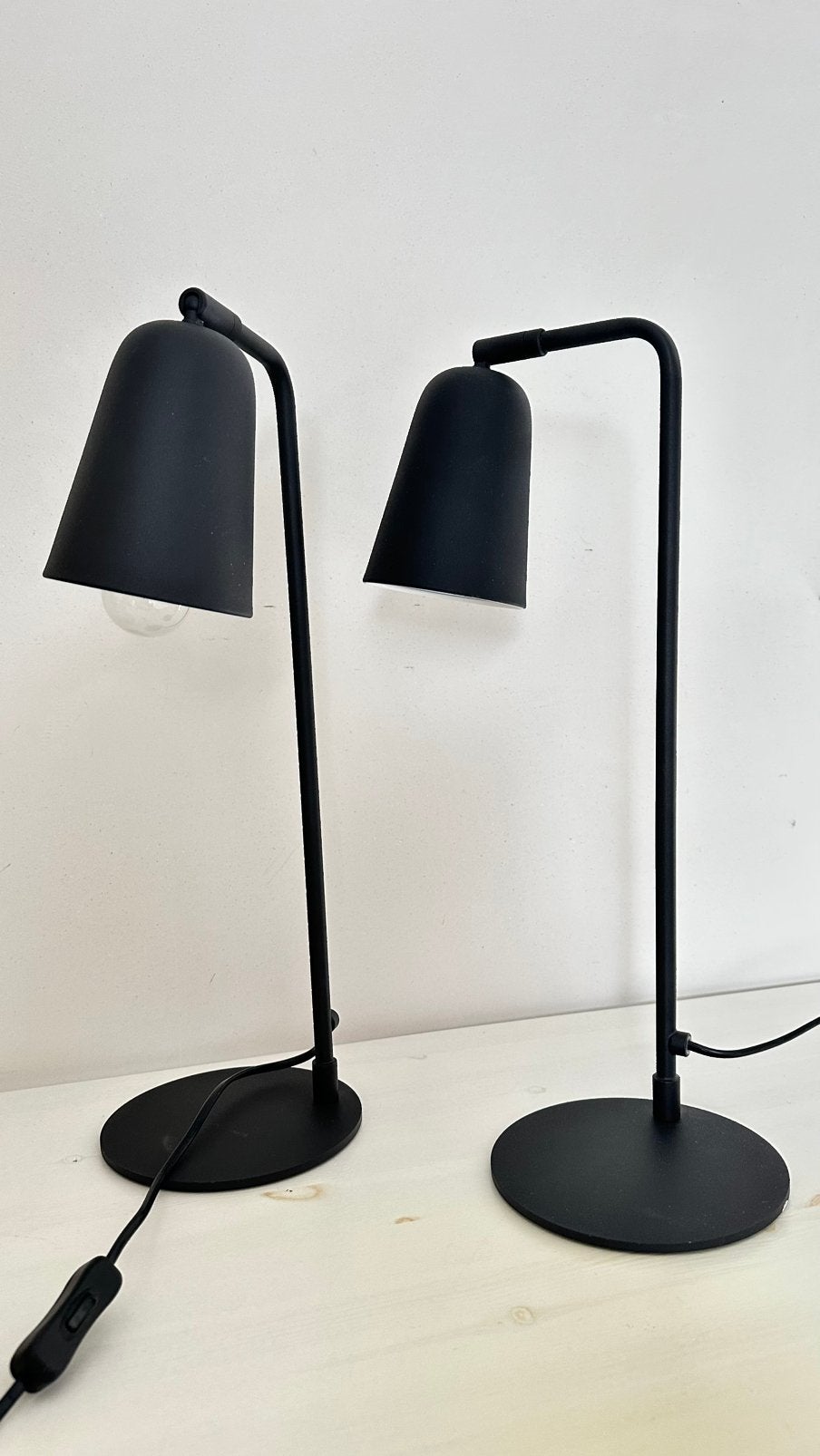 2 stks stalen zwarte bureaulampen, Ophalen of Verzenden, Zo goed als nieuw, Metaal, Minder dan 50 cm