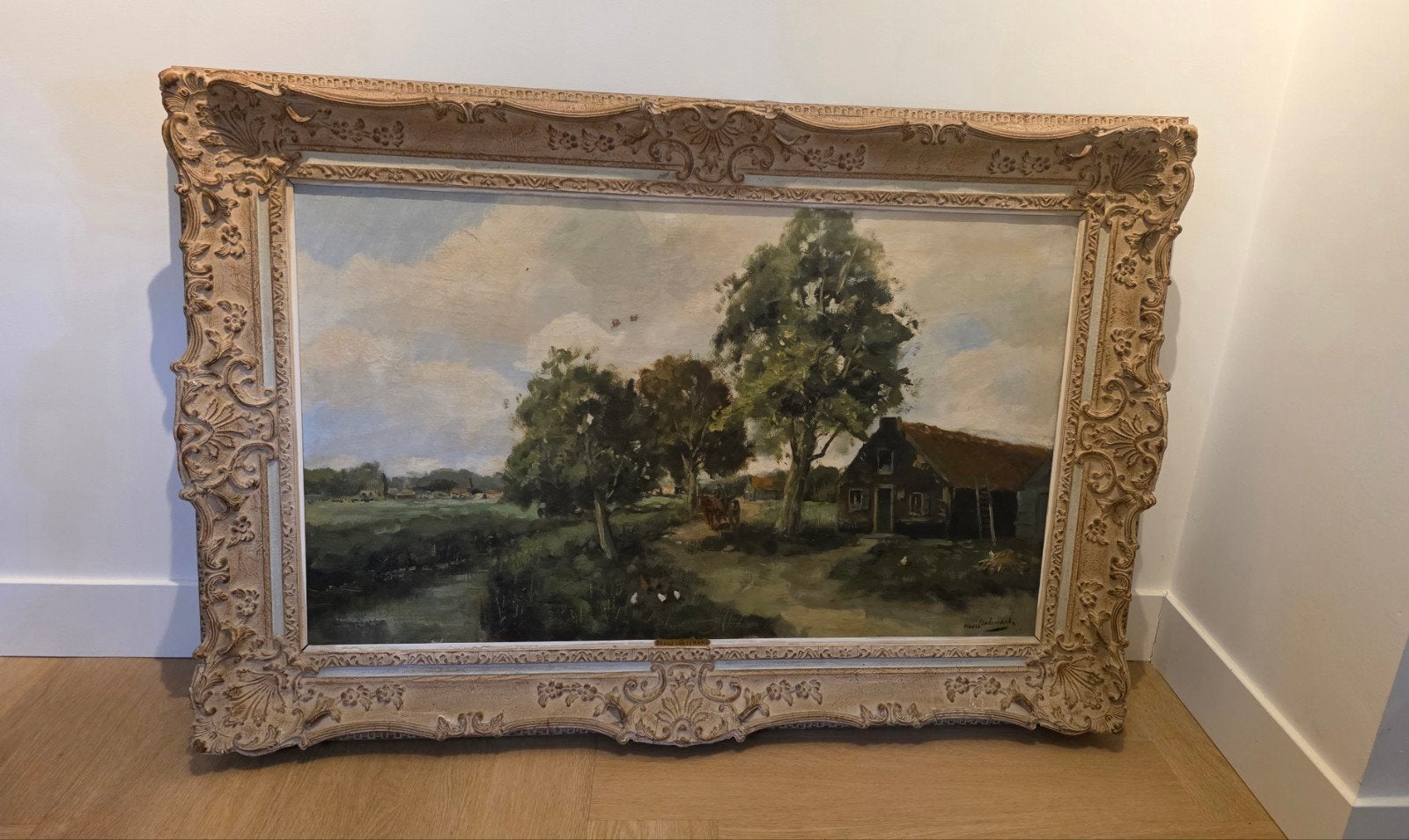 Prachtig groot antiek schilderij van Hans Lenteman, Ophalen