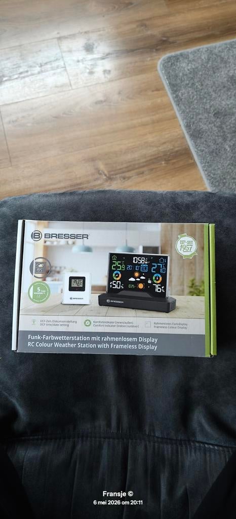 Bresser Weerstation met Kleurendisplay, Audio, Tv en Foto, Weerstations en Barometers, Ophalen of Verzenden, Zo goed als nieuw