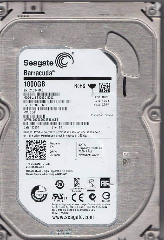 Seagate Harde Schijf intern 3.5 Barracuda 1TB 7200.14 64 MB, Intern, 1 Tb, Ophalen of Verzenden, Zo goed als nieuw