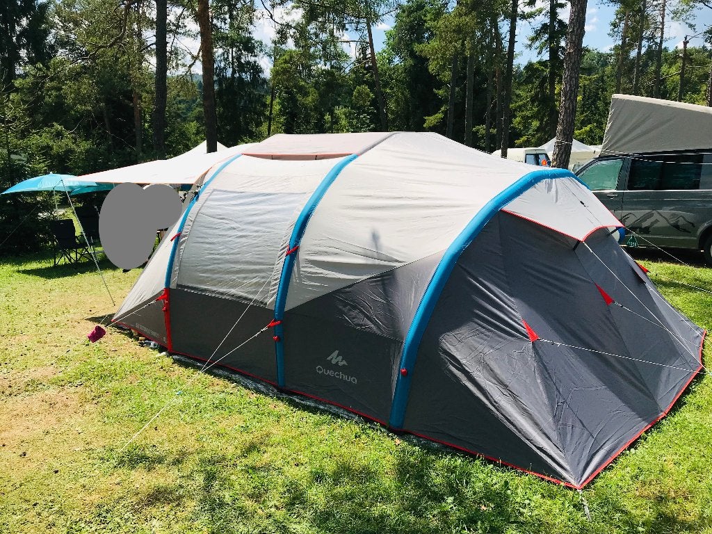 Kampeeruitrusting compleet met veelzijdige Humbaur aanhanger, Caravans en Kamperen, Ophalen, Zo goed als nieuw, Tot en met 5