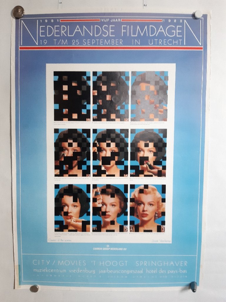 originele poster Joost Veerkamp Marilyn Monroe Beatrix (?), Rechthoekig Staand, Verzenden, Zo goed als nieuw, A1 t/m A3