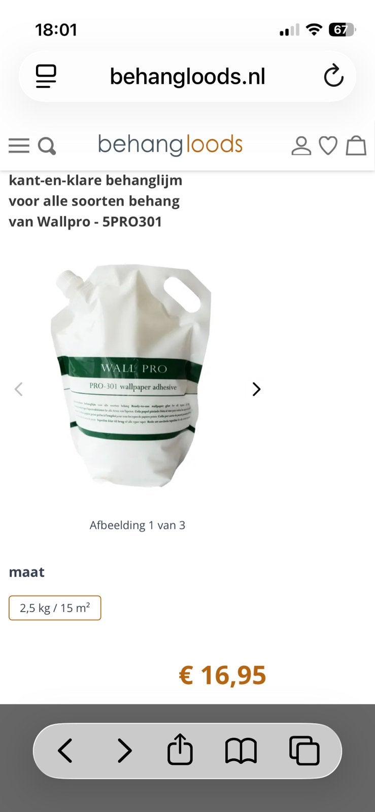Kant en klare behanglijm + Kam, Huis en Inrichting, Ophalen of Verzenden