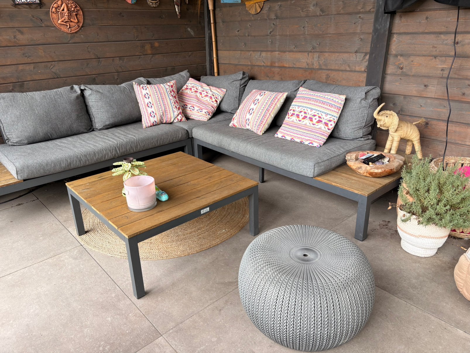Moderne luxe loungeset - Exotan, 5 zitplaatsen, Gebruikt, Bank, Ophalen of Verzenden