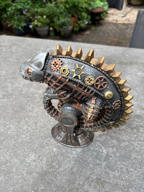 Steampunk Bronze Cameleon Kameleon beeld/figuur, Ophalen of Verzenden, Zo goed als nieuw, Overige typen