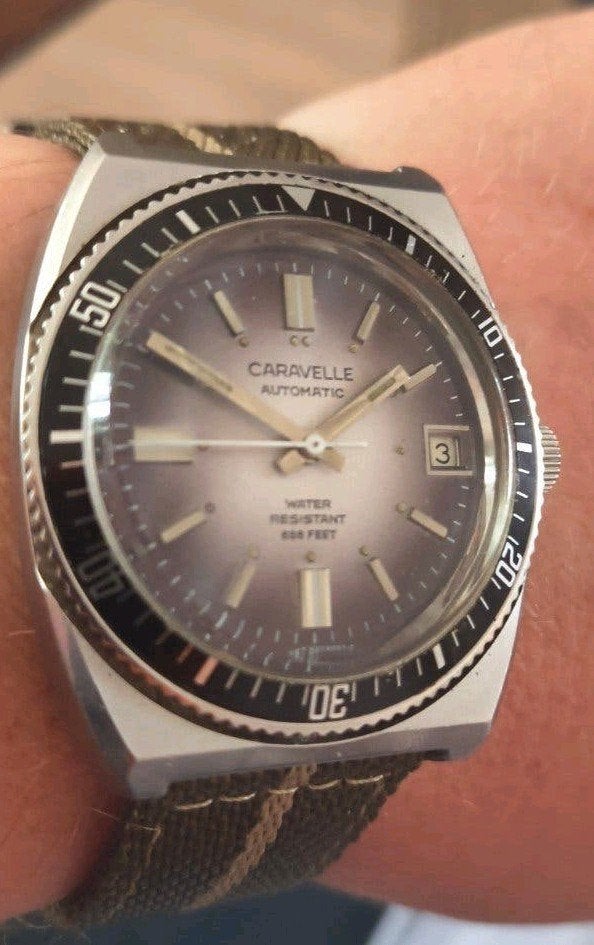 Caravelle devil diver uit 1973, Overige merken, Staal, Met bandje, Verzenden