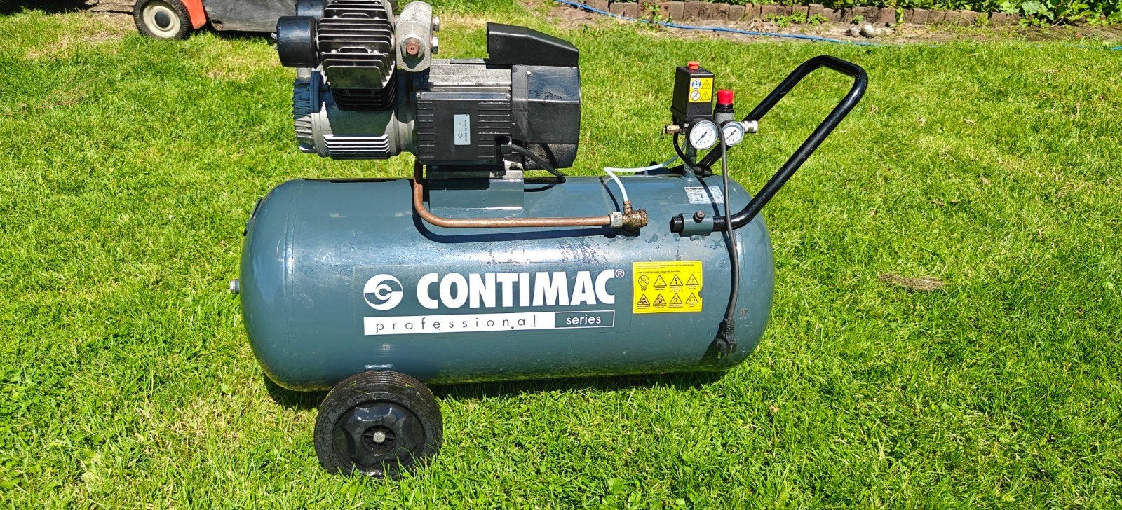 Contimac Professionele Compressor 100 liter, Doe-het-zelf en Verbouw, Ophalen, Gebruikt, Geluidgedempt, 200 tot 400 liter/min
