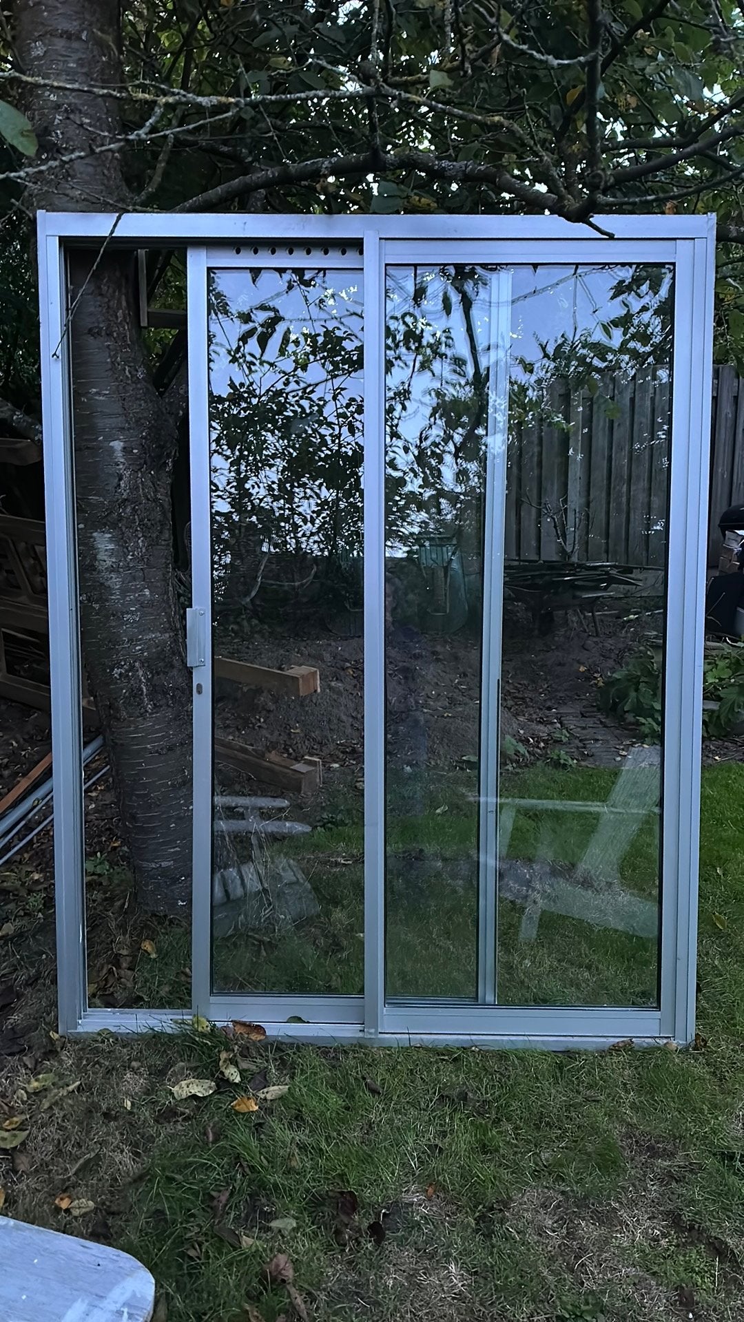 Aluminium schuispui, Tuin en Terras, Ophalen, Glas, Gebruikt, Aluminium