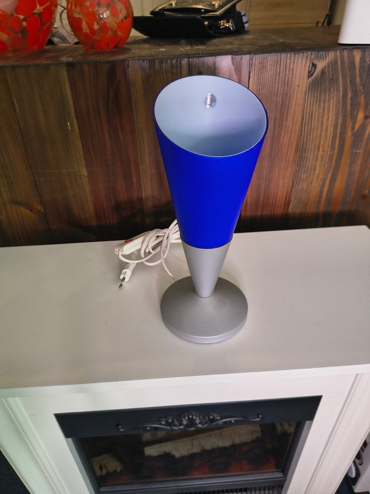 IKEA Tafellamp Blauw/Zilver - Gebruikt, Blauw, Gebruikt, Ophalen of Verzenden, IKEA