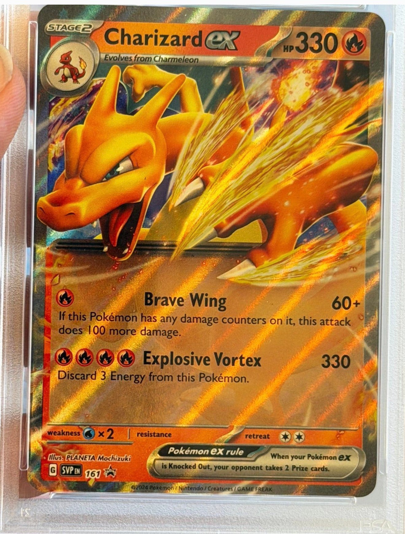 Charizard ex #161 Promo 2024 PSA 9 Pokémon Engels graded, Ophalen of Verzenden, Zo goed als nieuw, Losse kaart